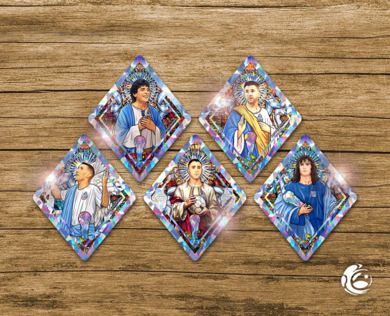 ESTAMPITAS ADHESIVAS ROMBOS EN VINILO DORADO U HOLOGRÁFICOS