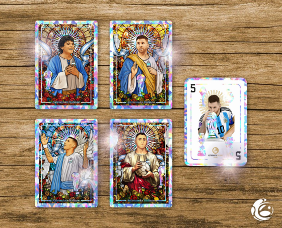 ESTAMPITAS Y 5 DE COPAS ADHESIVOS EN VINILO DORADO U HOLOGRÁFICO